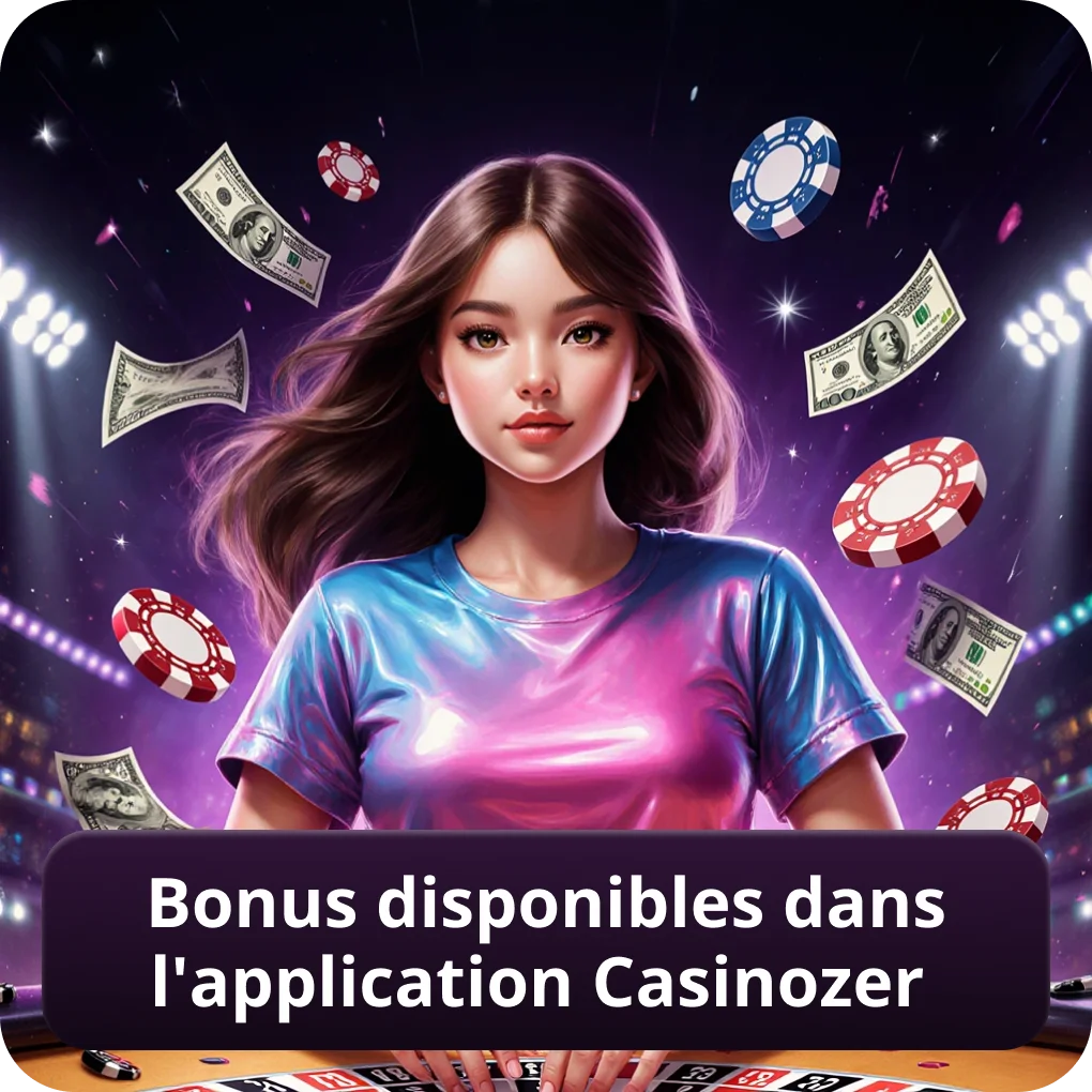 Bonus disponibles dans l'application Casinozer
