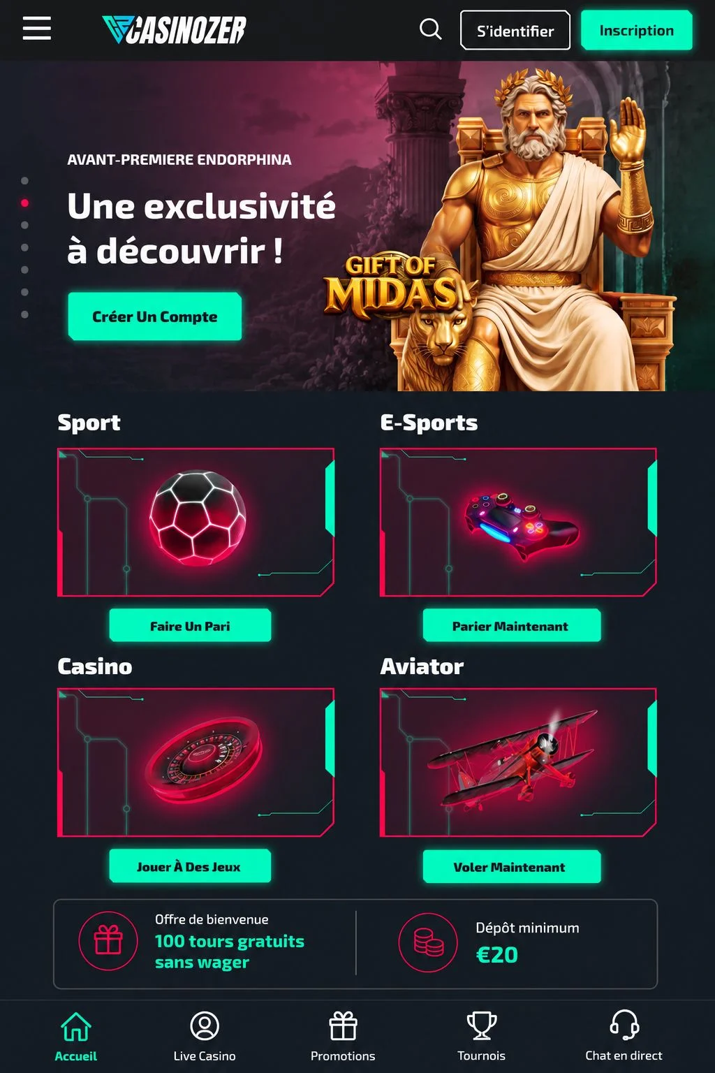 Fonctionnalités clés de Casinozer application mobile — aperçu Fonctionnalités clés de Casinozer application mobile